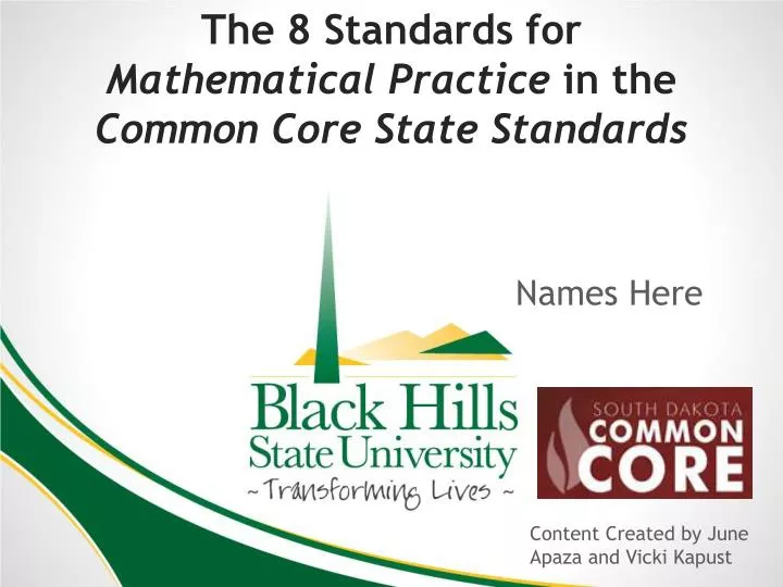 the 8 standards for mathematical practice in the common core state standards