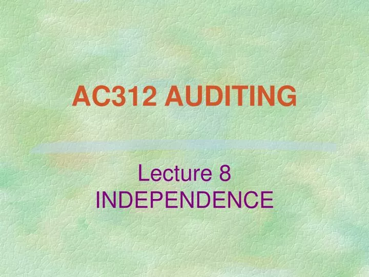 ac312 auditing