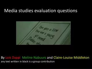 Media studies evaluation questions