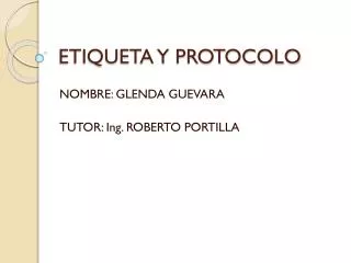 etiqueta y protocolo