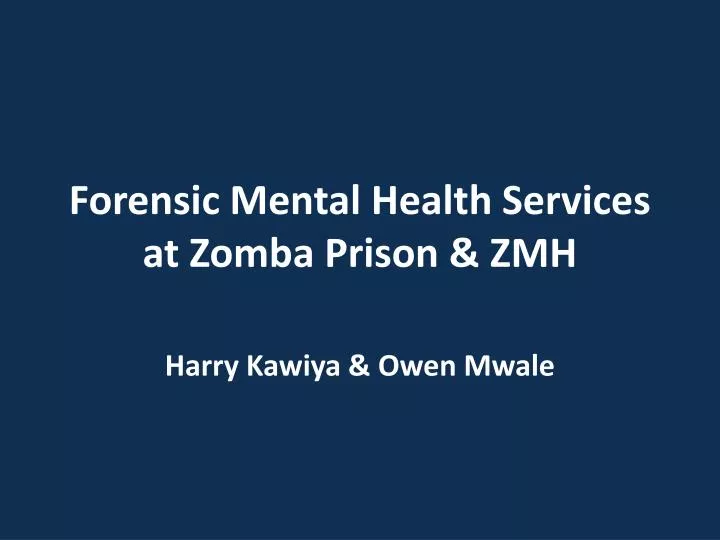 forensic mental health services at zomba prison zmh