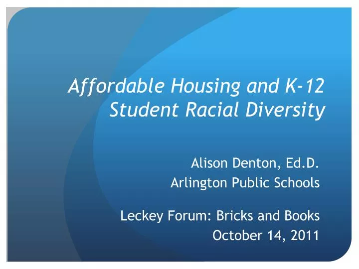 affordable housing and k 12 student racial diversity