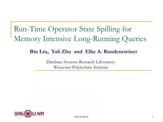 Run-Time Operator State Spilling for Memory Intensive Long-Running Queries