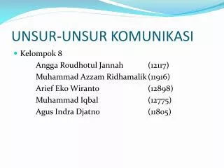 unsur unsur komunikasi