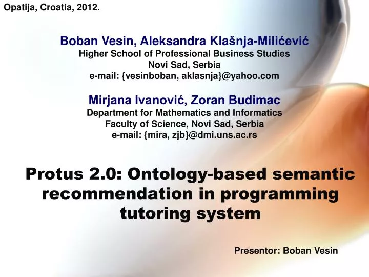 protus 2 0 ontology based semantic recommendation in programming tutoring system