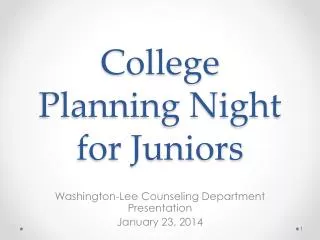 college planning night for juniors