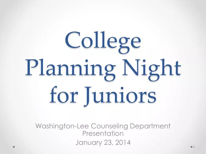 college planning night for juniors
