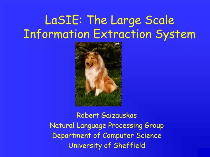 lasie the large scale information extraction system