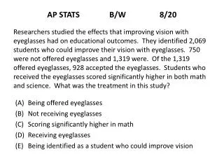 AP STATS B/W 8/20