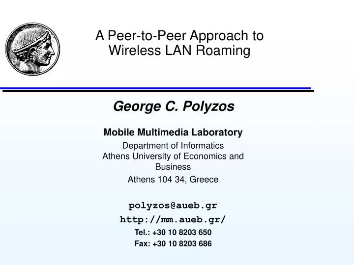 a peer to peer approach to wireless lan roaming