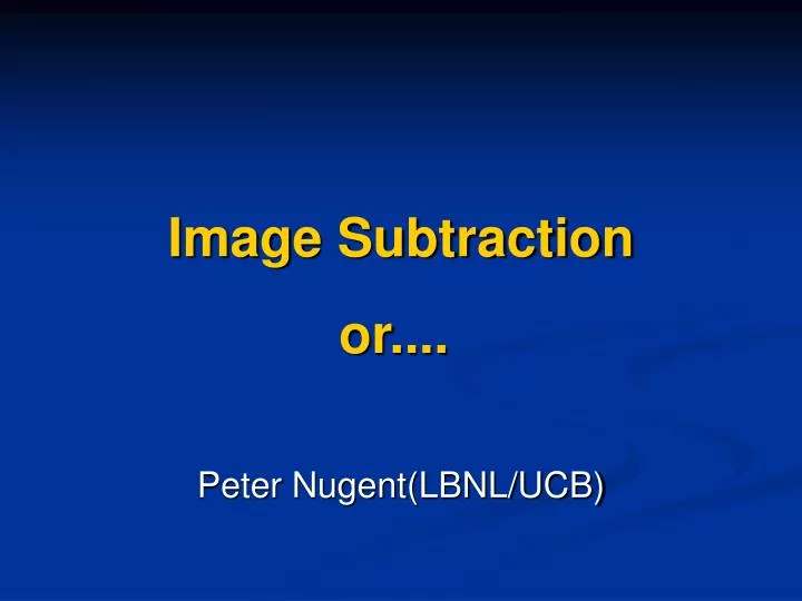 image subtraction