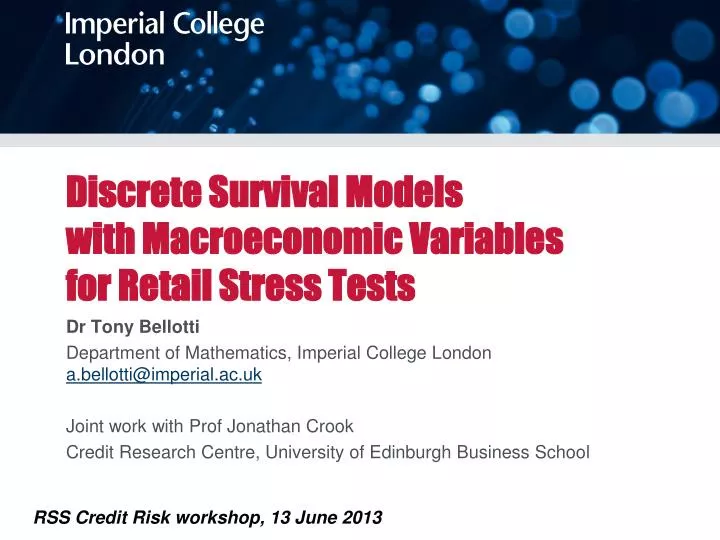 discrete survival models with macroeconomic variables for retail stress tests