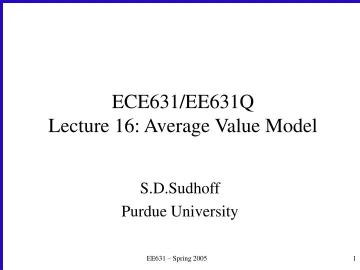 ece631 ee631q lecture 16 average value model