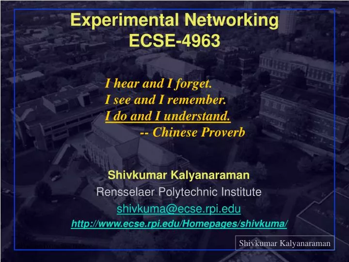 experimental networking ecse 4963