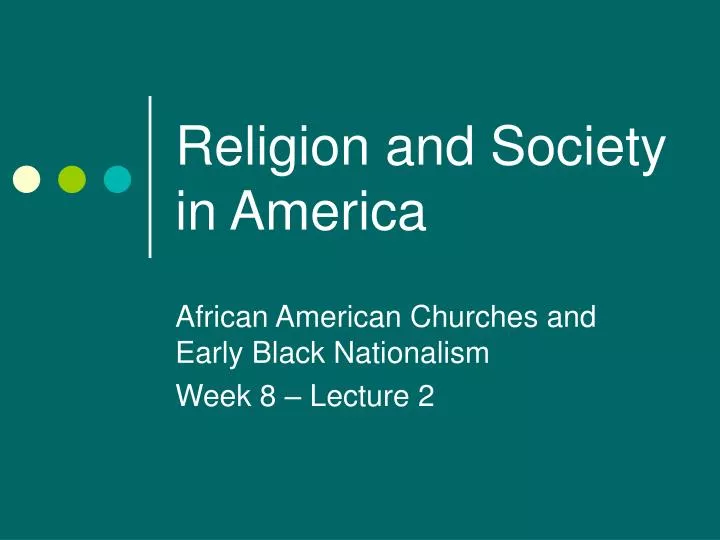 religion and society in america