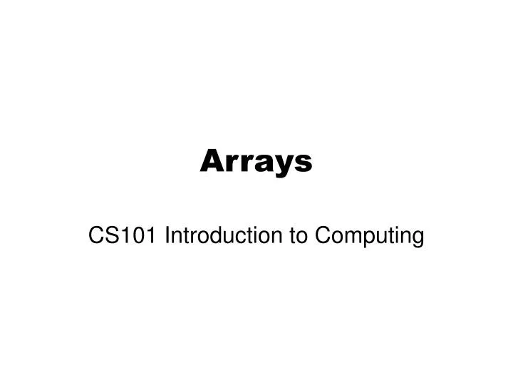 arrays