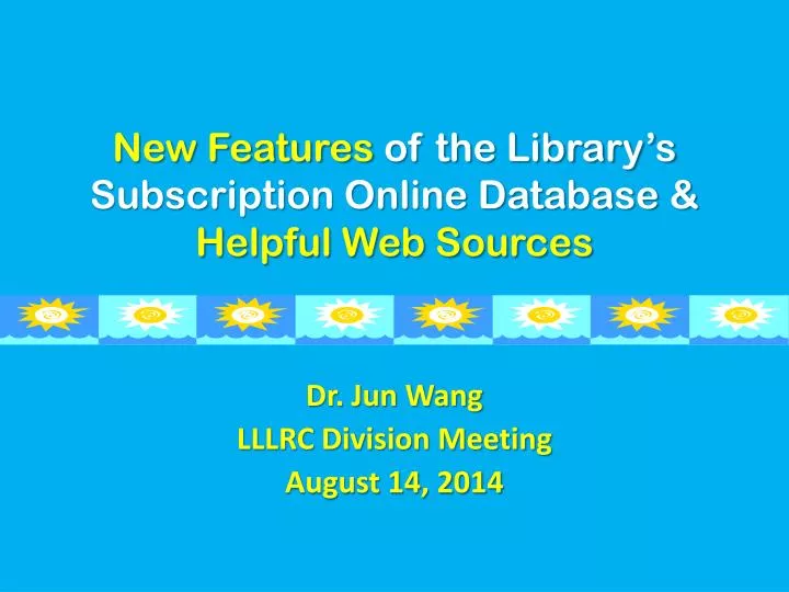 new features of the library s subscription online database helpful web sources