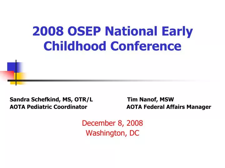 2008 osep national early childhood conference