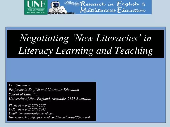 negotiating new literacies in literacy learning and teaching