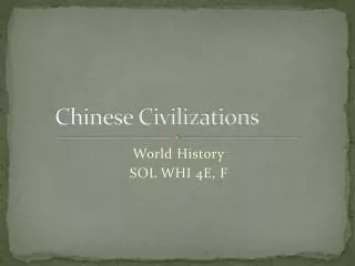 Chinese Civilizations