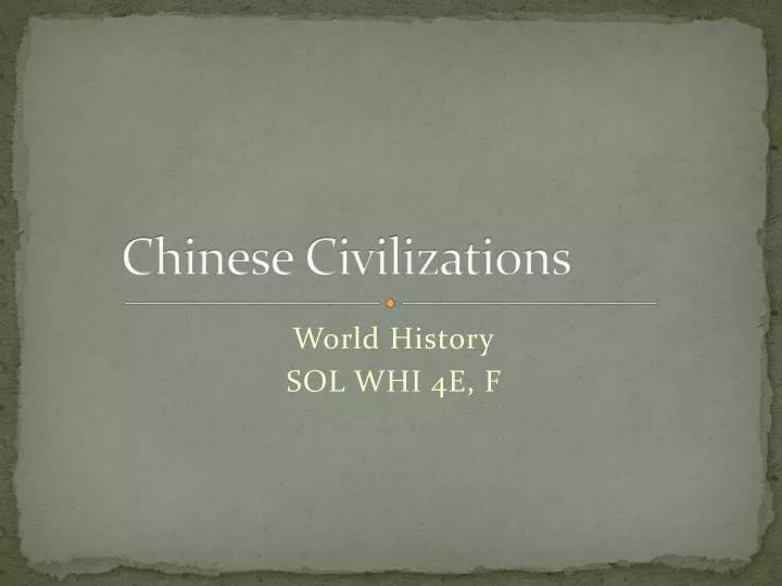 chinese civilizations