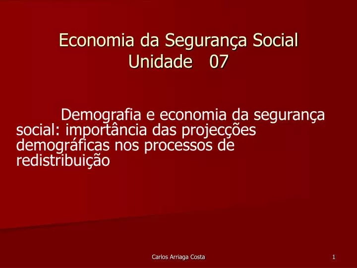 economia da seguran a social unidade 07