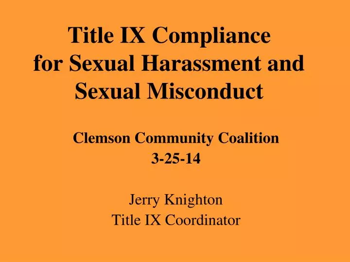 title ix compliance for sexual harassment and sexual misconduct