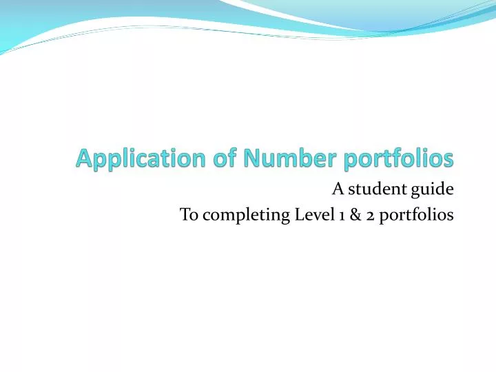 application of number portfolios