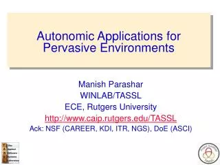 Autonomic Applications for Pervasive Environments