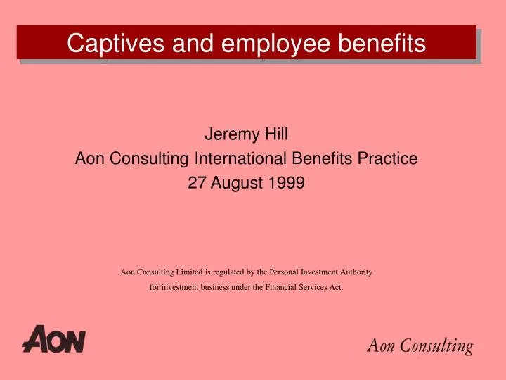 captives and employee benefits