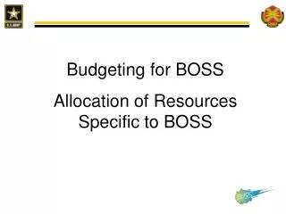 Budgeting for BOSS Allocation of Resources Specific to BOSS