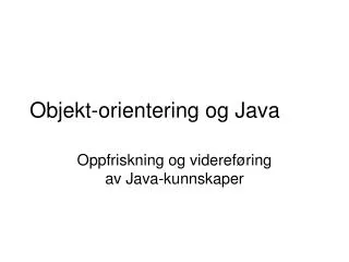 objekt orientering og java