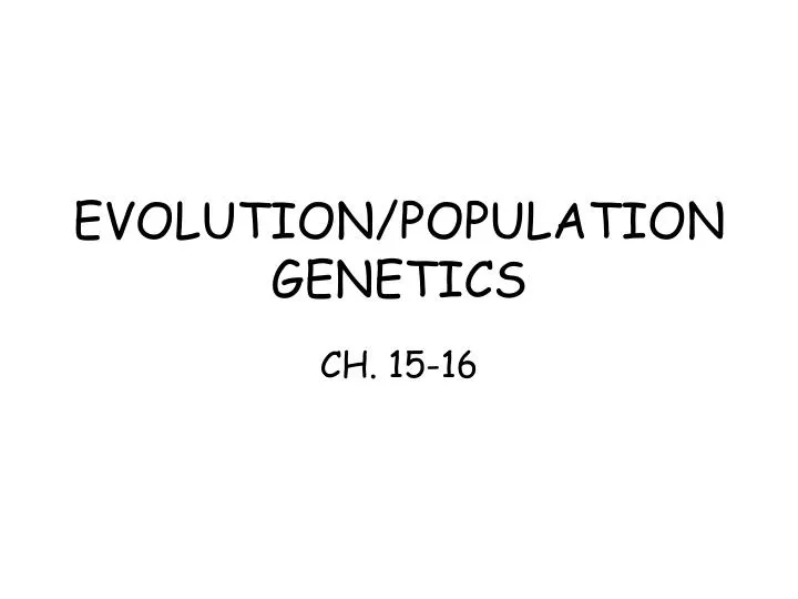 evolution population genetics