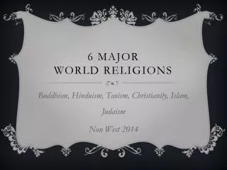6 Major World Religions