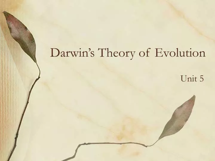 darwin s theory of evolution