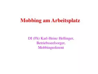 mobbing am arbeitsplatz