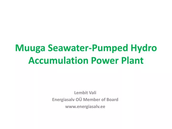muuga seawater pumped hydro accumulation power plant