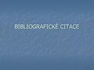 bibliografick citace