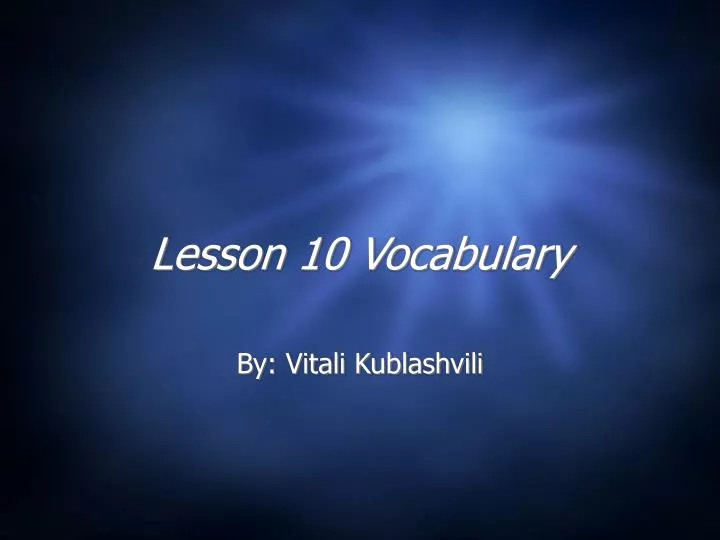 lesson 10 vocabulary