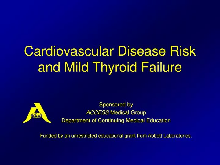 cardiovascular disease risk and mild thyroid failure