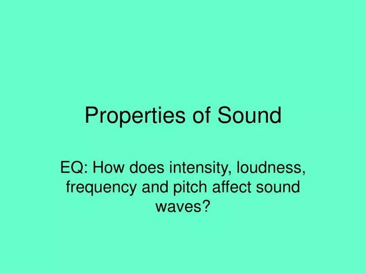 properties of sound