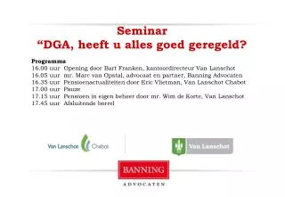 seminar dga heeft u alles goed geregeld