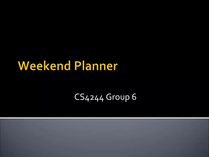 weekend planner