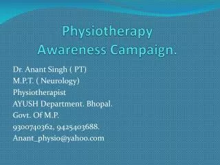 Physiotherapy Awareness Campaign.