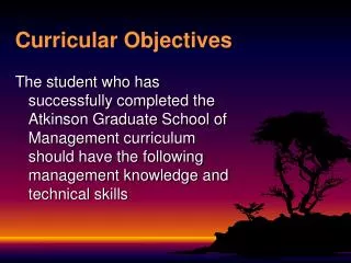 Curricular Objectives