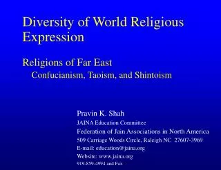 Diversity of World Religious Expression Religions of Far East