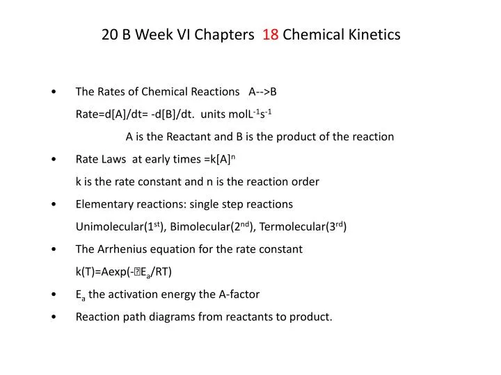 20 b week vi chapters 18 chemical kinetics
