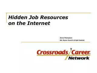 Hidden Job Resources on the Internet