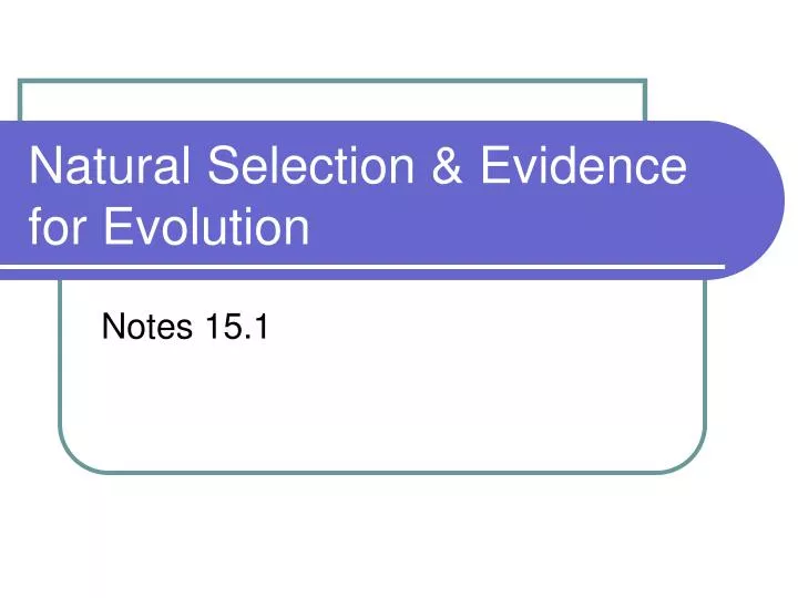 natural selection evidence for evolution