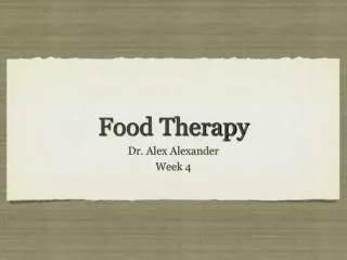 Food Therapy